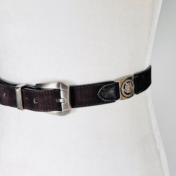 VTG 90th Gianni Versace Brown Leather Belt Size 32 Unisex